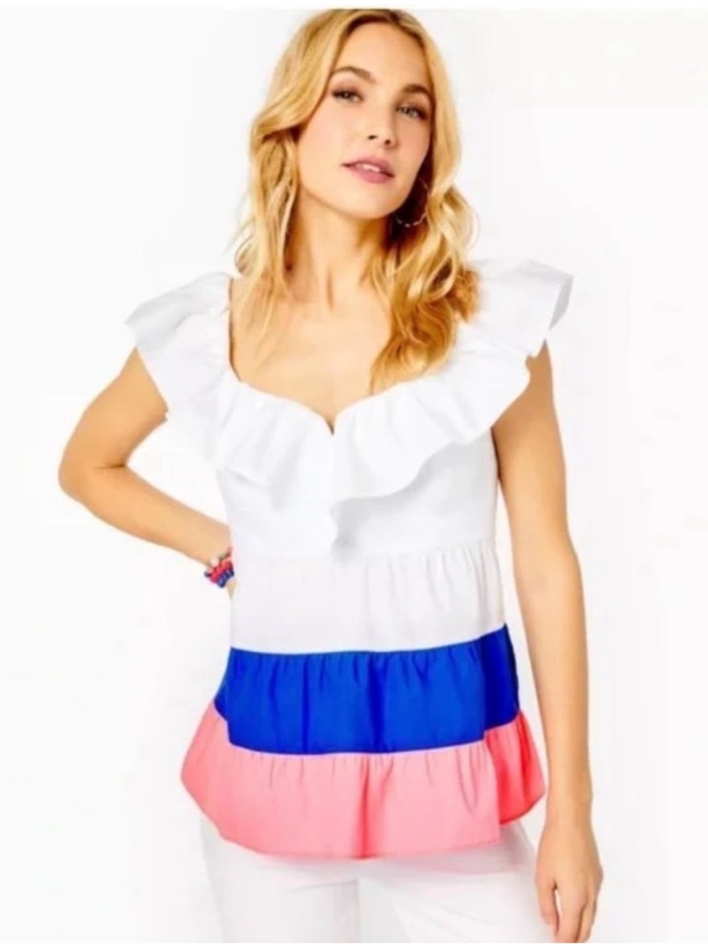 Lilly Pulitzer Emie Ruffle Top NWT